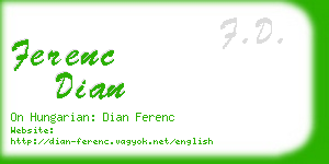 ferenc dian business card